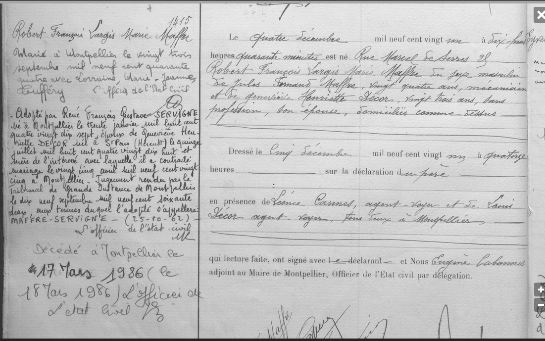 Screenshot 20 genealogie de robert francois largis marie maffre servigne